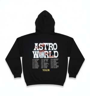 Travis Scott Astroworld Tour Hoodie - Wish You Were Here Back Graphic - Black